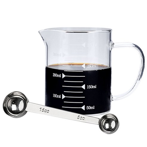 칼딘 양면 계량 스푼 + 계량 서버 컵 350ml 세트 MS-01, 실버, 1세트