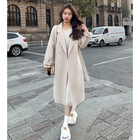루나걸 여성용 칼리온 모직 롱 코트
