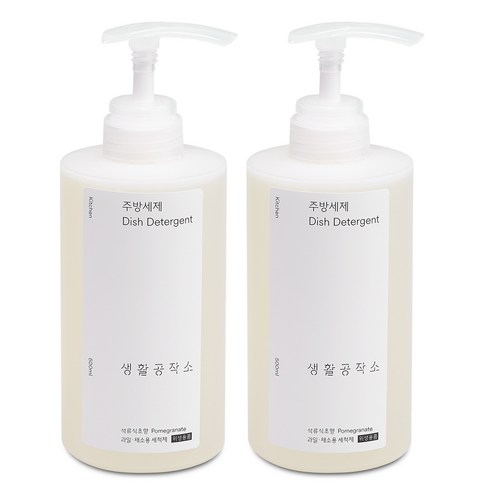 생활공작소 주방세제 석류식초향, 500ml, 2개