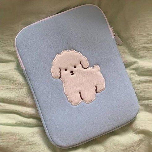 연이랜드 흰둥이 멍뭉 노트북가방 태블릿 파우치