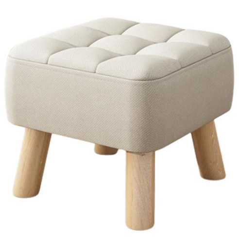비글썬마켓 패브릭 원목 낮은 미니 의자 26cm, 베이지, 1개
