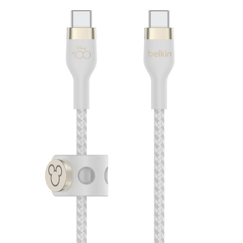 벨킨 부스트업 브레이디드 C타입-C타입 고속 충전케이블 CAB011qc2MWH-DY, 2m, 디즈니 화이트, 1개