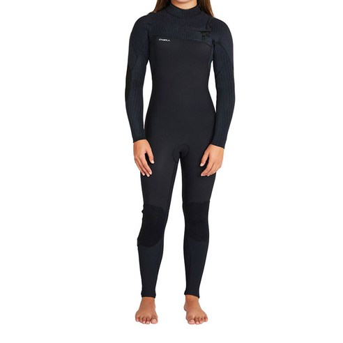 오닐 여성용 하이퍼프레이크 체스트집 풀 웻슈트 3/2mm 5350GOA, A00 BLACK, BLACK