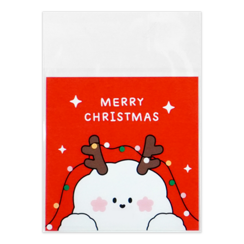 도나와 친구들 크리스마스 opp 접착 봉투 10 x 10 cm, 도나, 100개