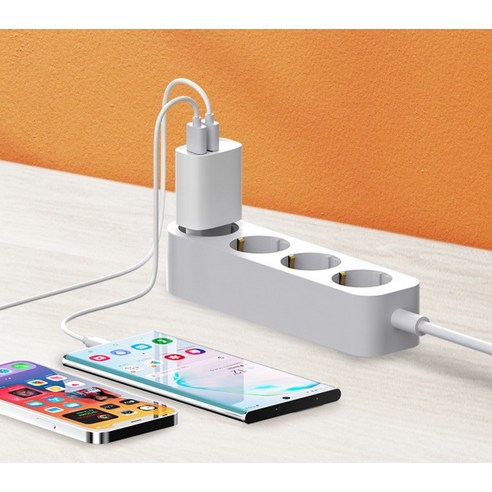 서가 듀얼 2포트 멀티 USB 충전기 어댑터, 화이트, 1개