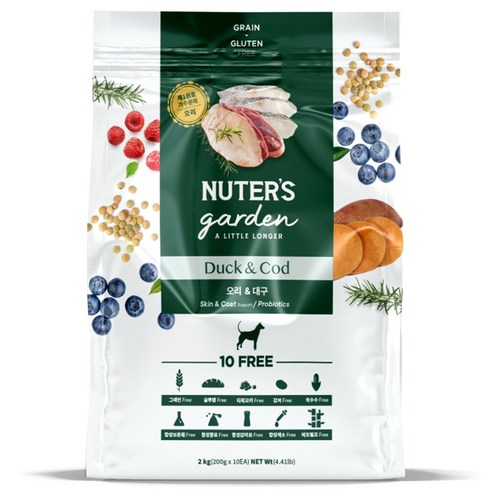 누터스가든 3개월이후 피부모질 개선 건식사료, 피부/피모, 2kg, 1개