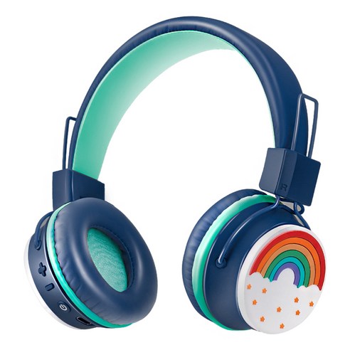 코시 아동용 청력보호 교육용 무지개 블루투스 헤드셋, 블루, HS4100BT