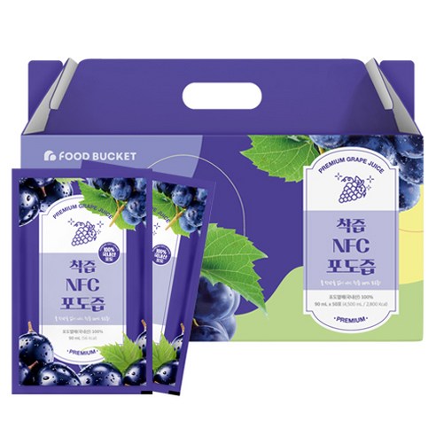 푸드버킷 착즙 NFC포도즙 50p, 90ml, 1개