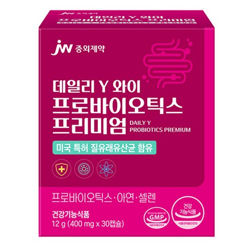 유산균 JW중외제약 데일리 와이 프로바이오틱스 프리미엄, 30정, 12g, 6개