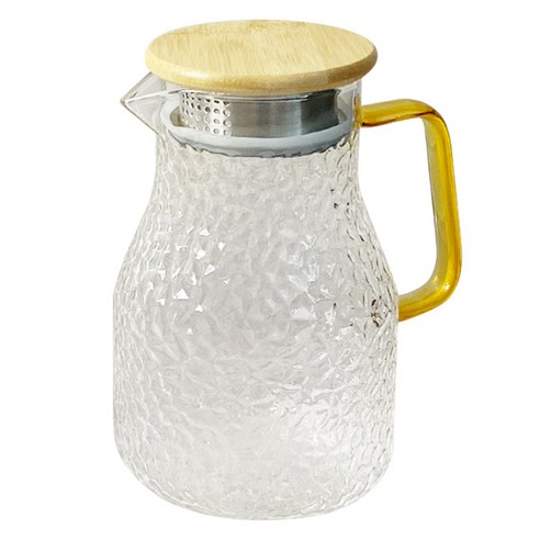 에이엠 내열강화유리 스텐뚜껑 쥬스 해머톤 주전자, 투명, 1200ml, 1개