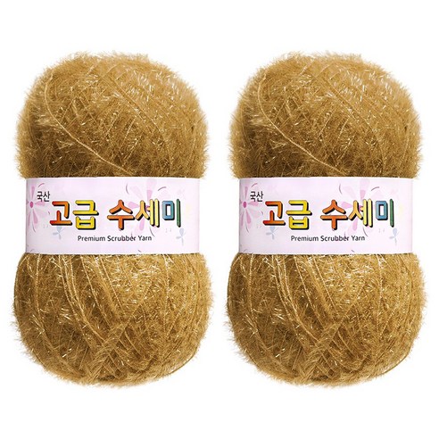 yarna 고급 수세미 뜨개실 80g, 173 옐로우카멜, 2개