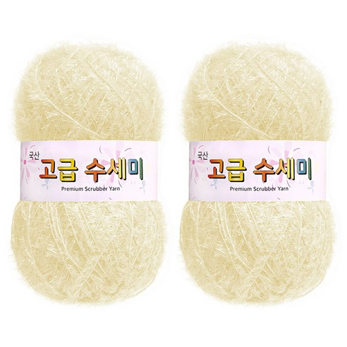 yarna 고급 수세미 뜨개실 80g, 136 옐로우아이보리, 2개