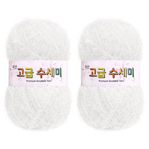 yarna 고급 수세미 뜨개실 80g, 101 흰색, 2개