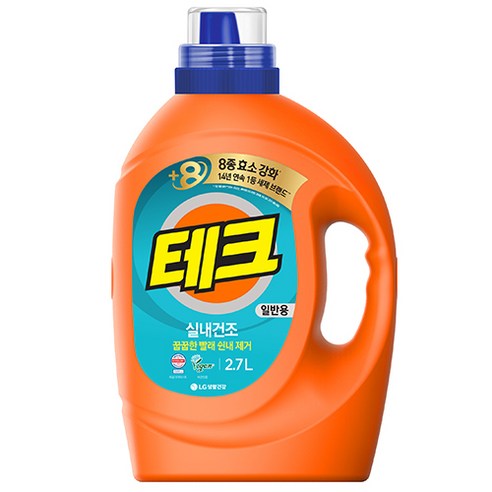 [비건라이프] 테크 실내건조 세탁세제 일반용 본품, 2.7L, 1개
