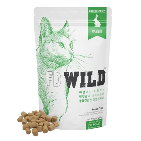 고양이 키튼용 FD WILD 동결건조 사료 치킨, 280g, 1개