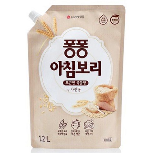 퐁퐁 주방세제 아침보리 리필, 1.2L, 1개