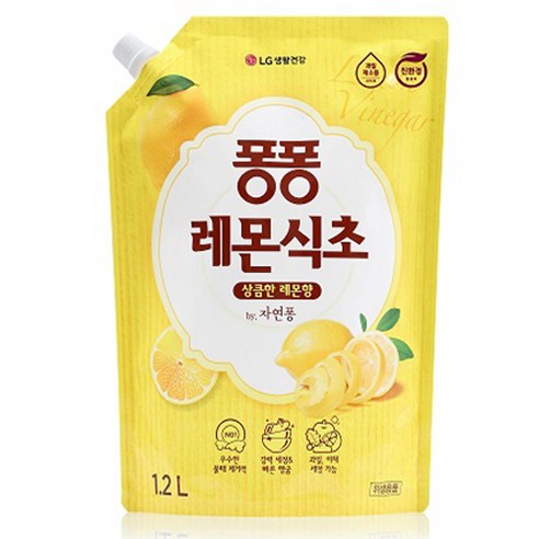 퐁퐁 주방세제 레몬식초 리필, 1.2L, 1개
