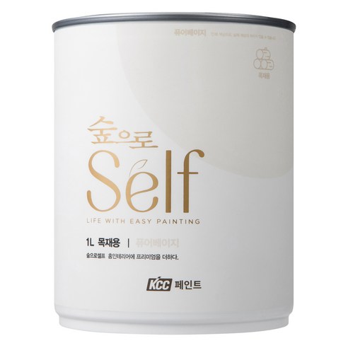 KCC 숲으로 셀프 목재용 페인트 에그쉘, 퓨어베이지, 1L, 1개