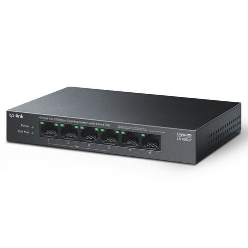 poe16002 티피링크 6포트 10 / 100Mbps 데스크탑 스위치 4포트 PoE 지원, LS106LP