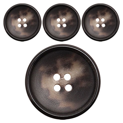 동대문단추왕 고급 리얼소뿔 단추 18mm JWS-09, 얼룩이, 4개