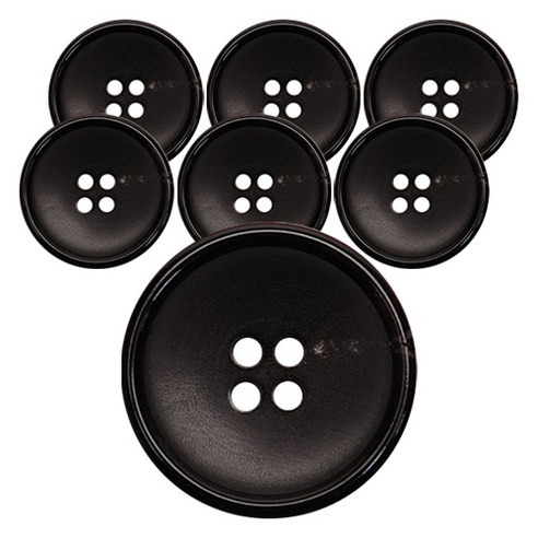동대문단추왕 고급 리얼소뿔 단추 18mm JWS-09, 블랙, 7개