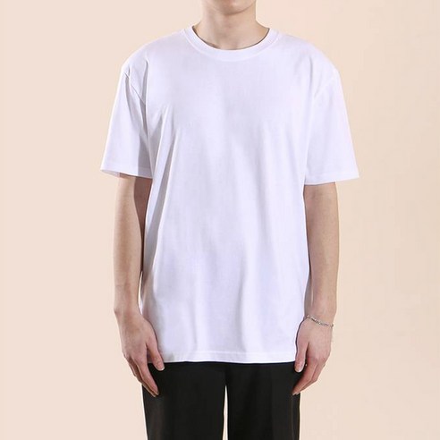 더팀 베이직 20수 무지 라운드 통기성 반팔 티셔츠