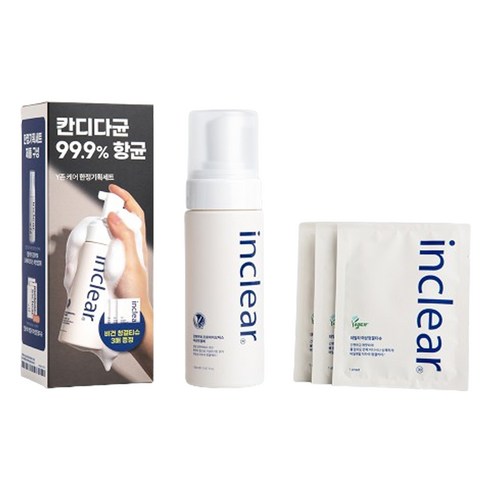 인클리어 강화약쑥 프로바이오틱스 여성청결제 150ml + 청결 티슈 3p 세트, 1세트