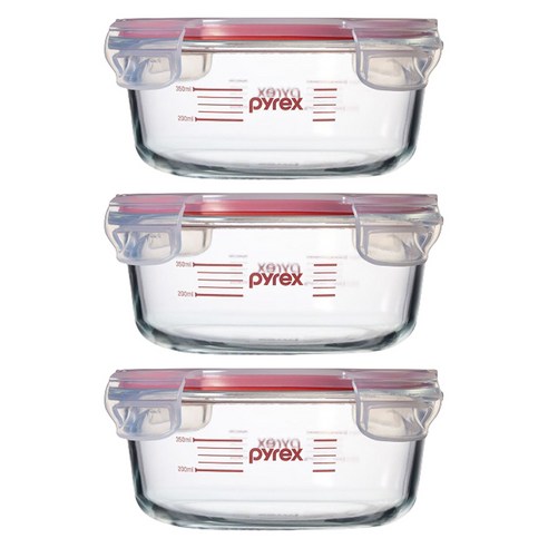 파이렉스 4면밀폐 계량용기 원형 620ml, 3개, 단품