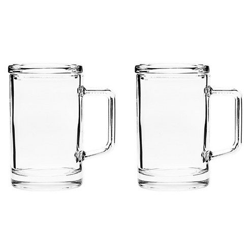 DELI DE 뚜껑 머그컵 EZ1037 380ml, 투명, 2개