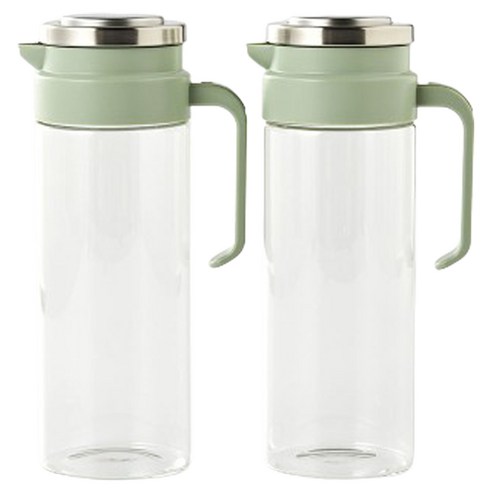 원터치오픈 내열유리 냉장고물병, 크림, 1.5L, 2개