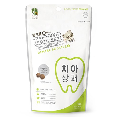 캐츠랑 저요저요 덴탈부스터 치아상쾌 60g 고양이 간식, 1개, 치아 상쾌, 닭고기