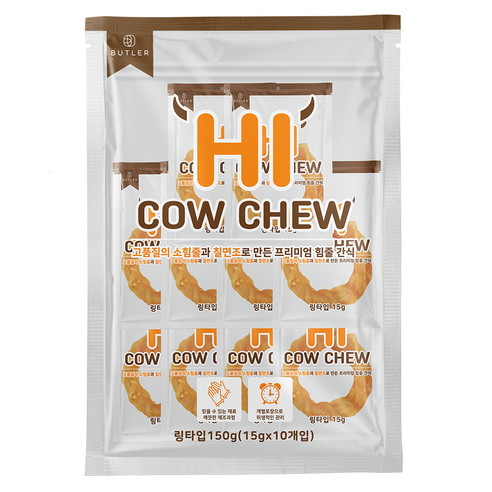하이카우츄 링타입 힘줄 간식, 혼합맛(칠면조/소고기), 150g, 1개