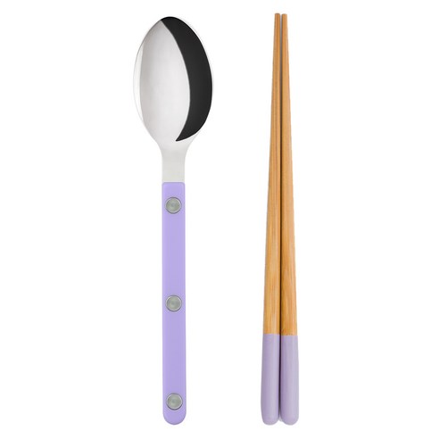 사브르 야마치쿠 아동용 수저세트, 파스텔라일락, 숟가락 + 젓가락, 1세트