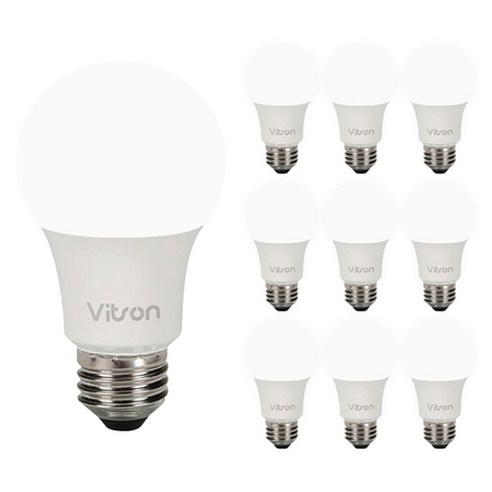 비츠온 LED 벌브 전구 8W, 전구색, 10개