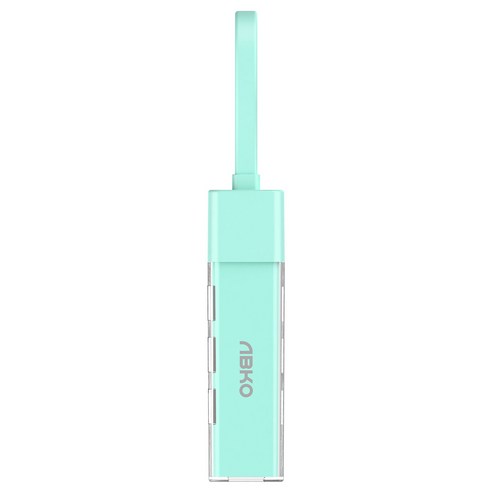 ABKO AMH 4in1 클리어 투웨이 4포트 USB 멀티허브, 민트, 1개