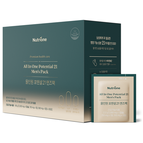 뉴트리원 올인원 포텐셜 21 맨즈팩 30p, 30포, 1개, 30개