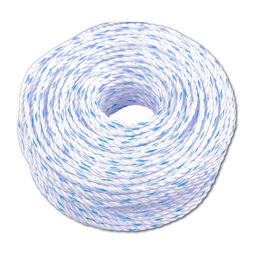 PP 다용도 로프 빨래줄 10mm x 100m, 백색 + 파란띠, 1개