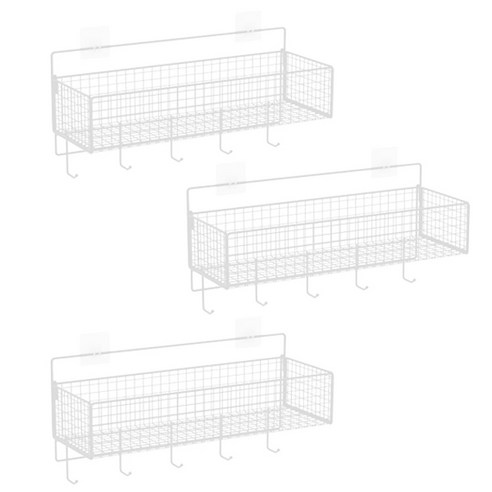 블럭마트 주방 다용도 수납 바구니 대형 TYPE2, 화이트, 1개