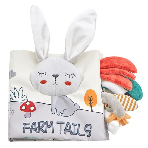 투칸 유아용 농장 꼬리 촉감놀이 헝겊책, 혼합색상, 1개
