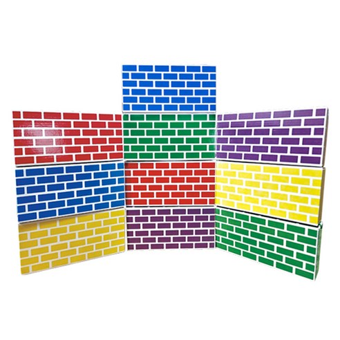 나우에듀 컬러 종이벽돌 5종 x 2p 세트 10p, 빨강, 노랑, 파랑, 초록, 보라