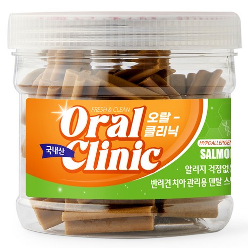 오랄클리닉 강아지 치아관리 덴탈껌, 연어, 1개