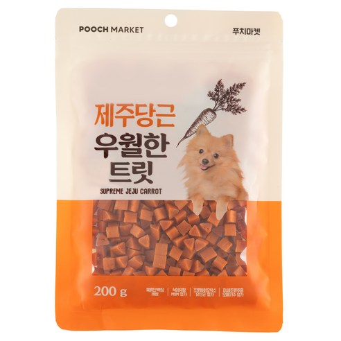 푸치마켓 강아지 우월한 비건트릿 제주당근, 1개, 200g, 당근맛