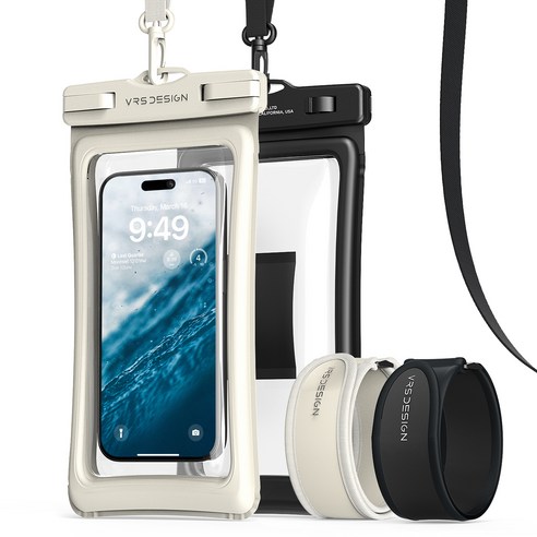 베루스 다이브가드 핸드폰 방수팩 + 스트랩 + 암밴드 2종세트, 블랙, 아이보리, 2세트 스노쿨링방수케이스 베루스 다이브가드 핸드폰 방수팩 + 스트랩 + 암밴드 2종세트, 블랙, 아이보리, 2세트 스노쿨링방수케이스