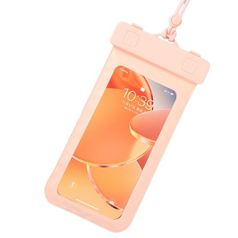 소니오 터치 마카롱 컬러 휴대폰 방수팩 23.5 x 12.3 cm, 09 로프 핑크, 1개