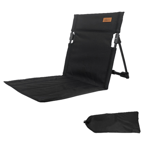 리버폭스 그라운드 체어 캠핑 좌식 의자 + 전용 파우치, 블랙, 1개