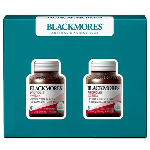 블랙모어스 프로폴리스 31.44g, 60정, 2개
