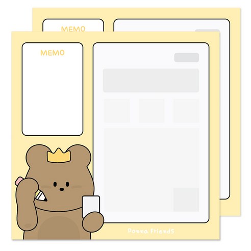 도나와친구들 MBTI 떡메모지, T 객관적 기준, 2개, 100개입