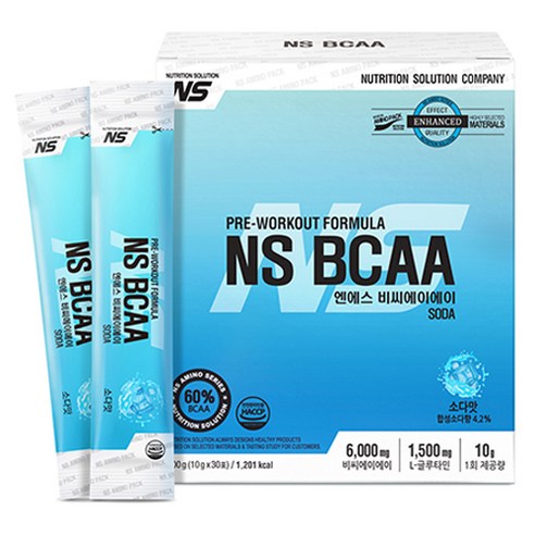 NS BCAA 스틱 아미노산 보충제 소다맛 30p, 300g, 1개 Best Top5