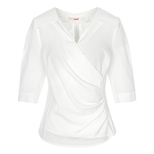 SOUP 7부 셔링 블라우스 SZ4LS80