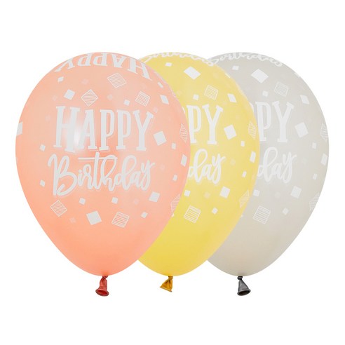 셈퍼텍스 생일스퀘어 골든어써트 풍선 30cm 50p 세트, 혼합색상, 1세트